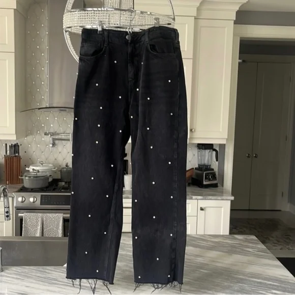 Zara Jeans Zara Jeans Size Black With Rhinestones Poshmark